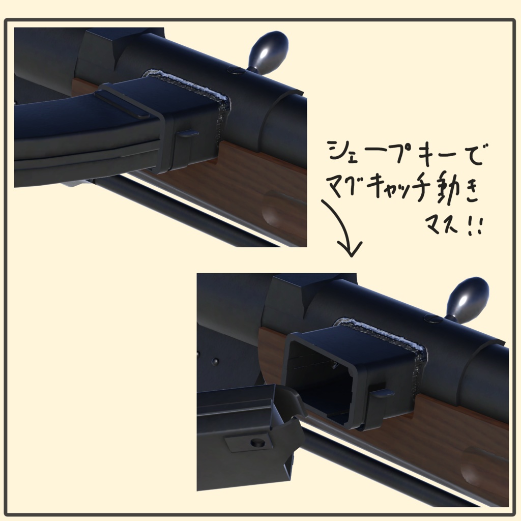 改修三型機関短銃(百式) 【VRC想定3Dモデル】