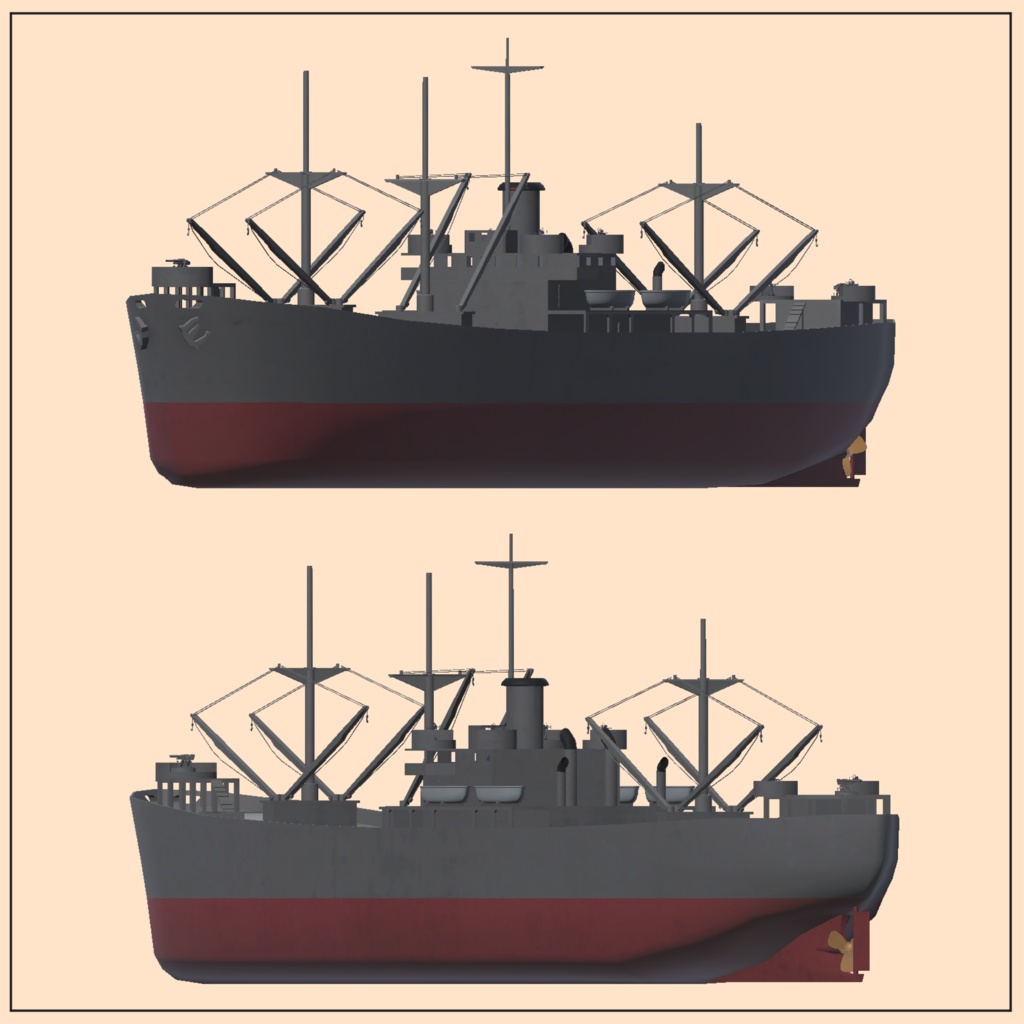 WW2期輸送船【VRC想定3Dモデル】