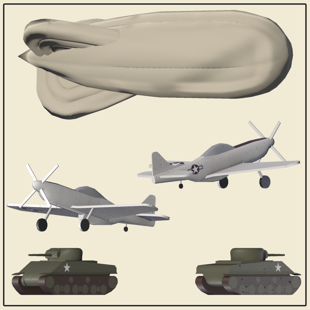 射撃及び投弾訓練用標的セット 【VRC想定3Dモデル】