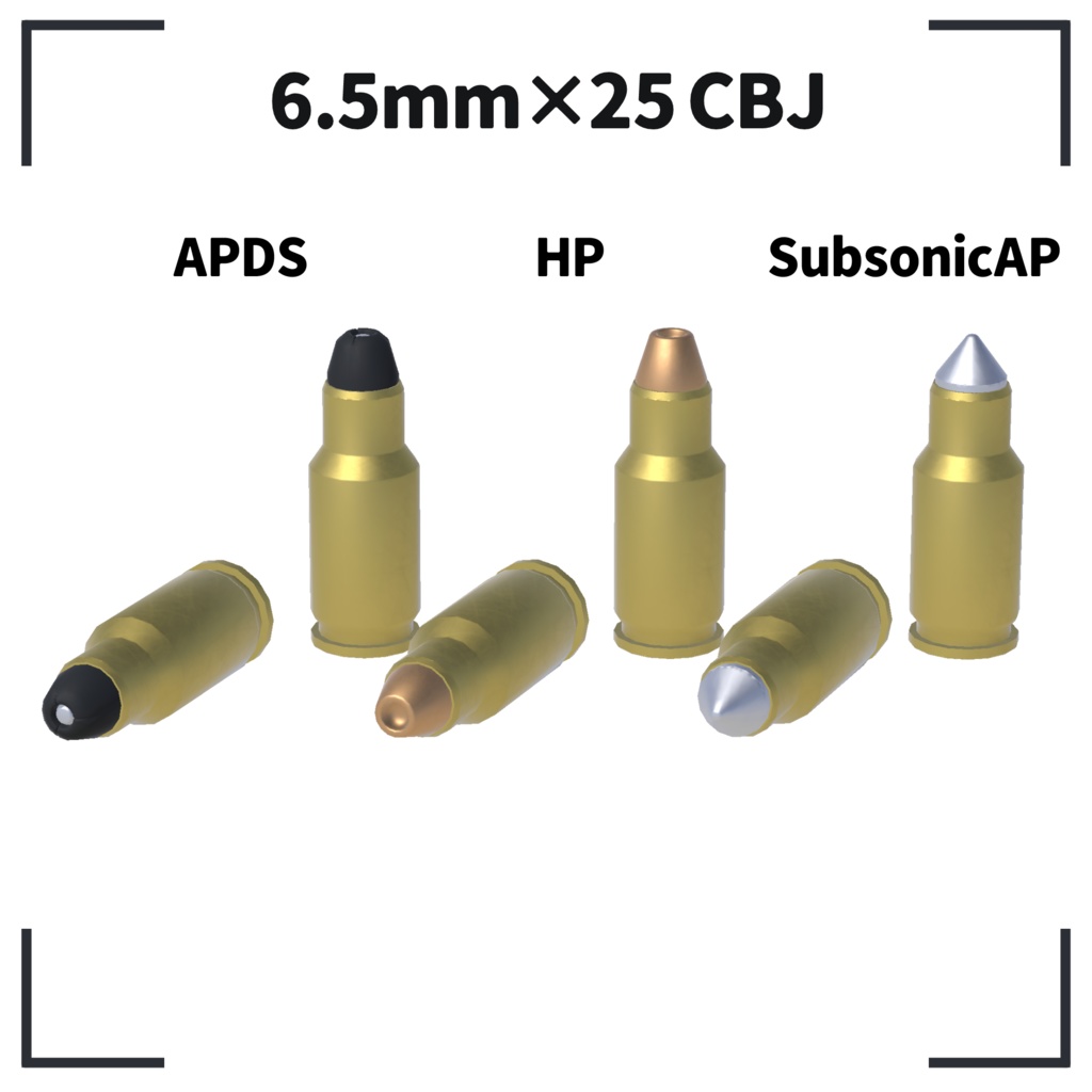 CBJ-MS 6.5mm×25 PDW【VRC想定3Dモデル】