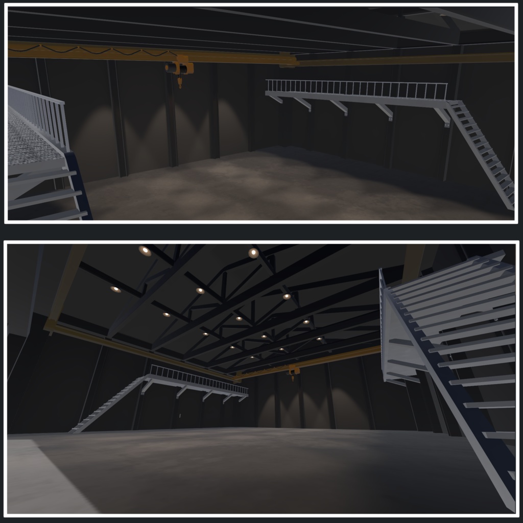 シンプル格納庫3 【VRC想定3Dモデル】