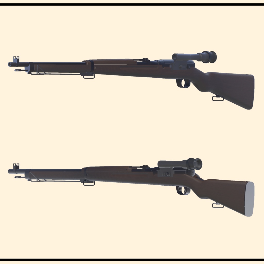 三八式歩兵銃用狙撃銃化パーツ (VRC想定3Dモデル)