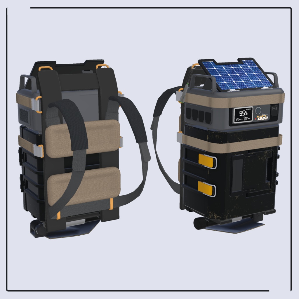 ツールボックス&ポータブル電源セット for 試製四式多目的携行装備 VRC想定3Dモデル