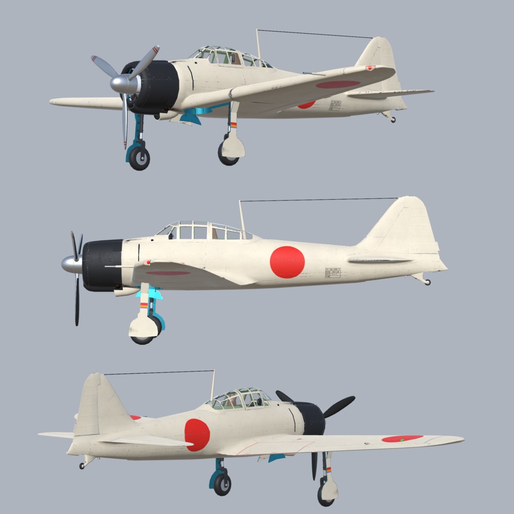 A6M2b 零式艦上戦闘機二一型【VRC想定3Dモデル】