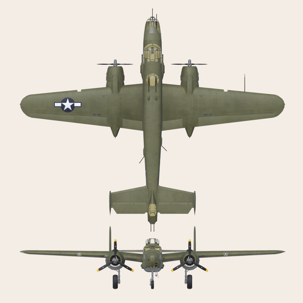 B-25 米陸軍/海軍爆撃機 【VRC想定3Dモデル】
