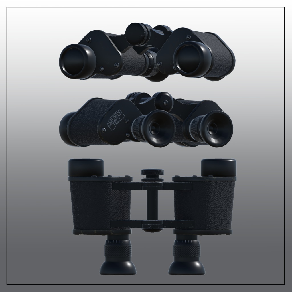 WW2期ドイツ国防軍タイプ 双眼鏡 VRC想定3Dモデル