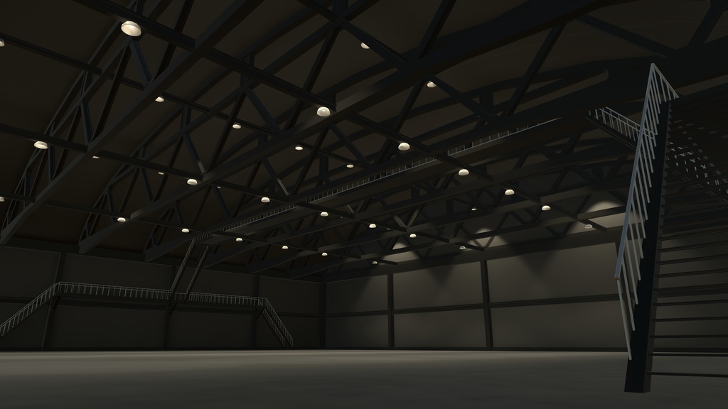 航空機向け大型格納庫 【VRC想定3Dモデル】