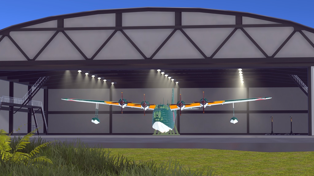 航空機向け大型格納庫 【VRC想定3Dモデル】
