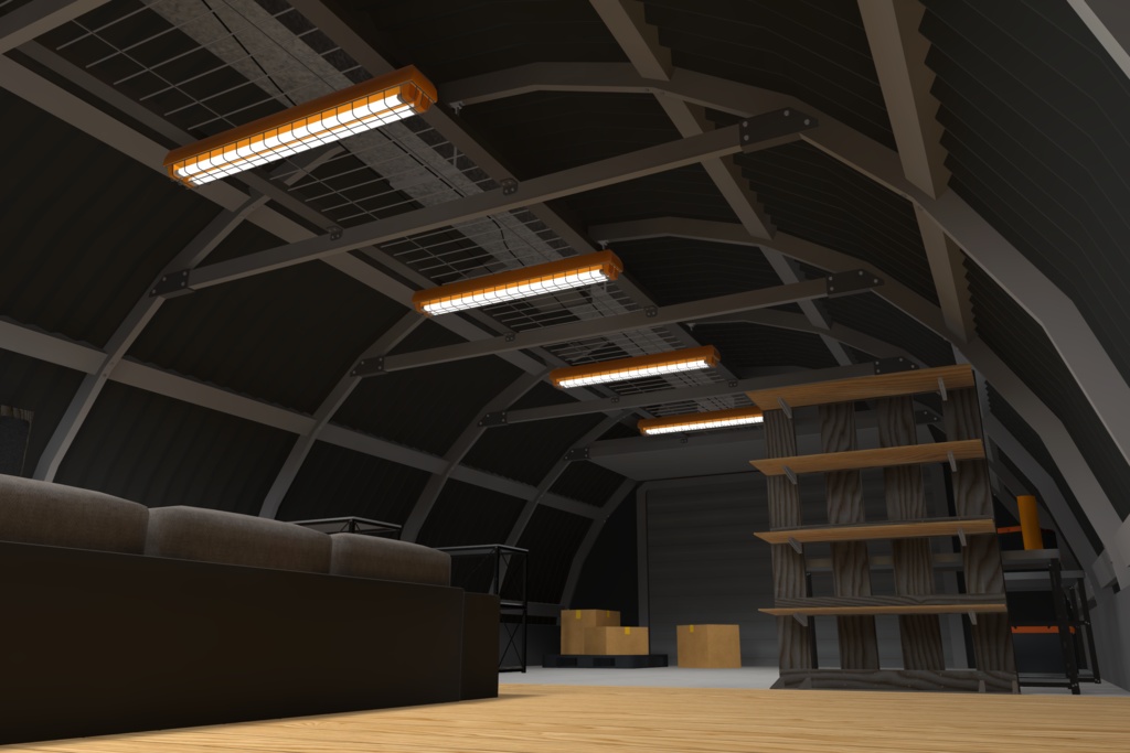 Simple Hut Room 【VRC想定3Dモデル】
