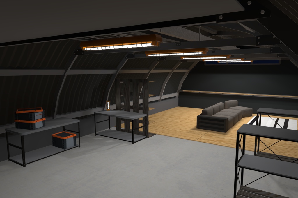 Simple Hut Room 【VRC想定3Dモデル】