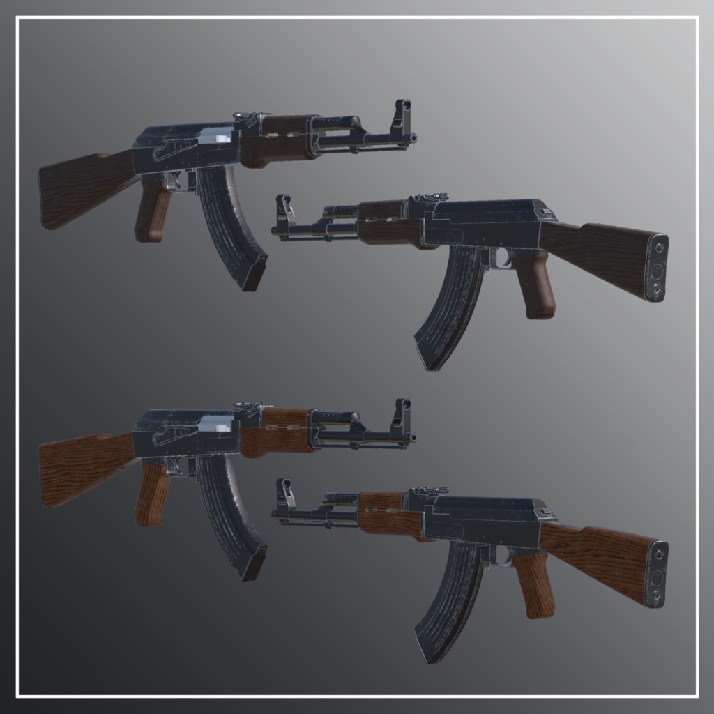 AK-47 7.62×39 アサルトライフル 【VRC想定3Dモデル】