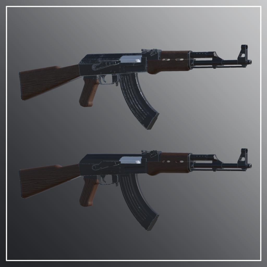 AK-47 7.62×39 アサルトライフル 【VRC想定3Dモデル】