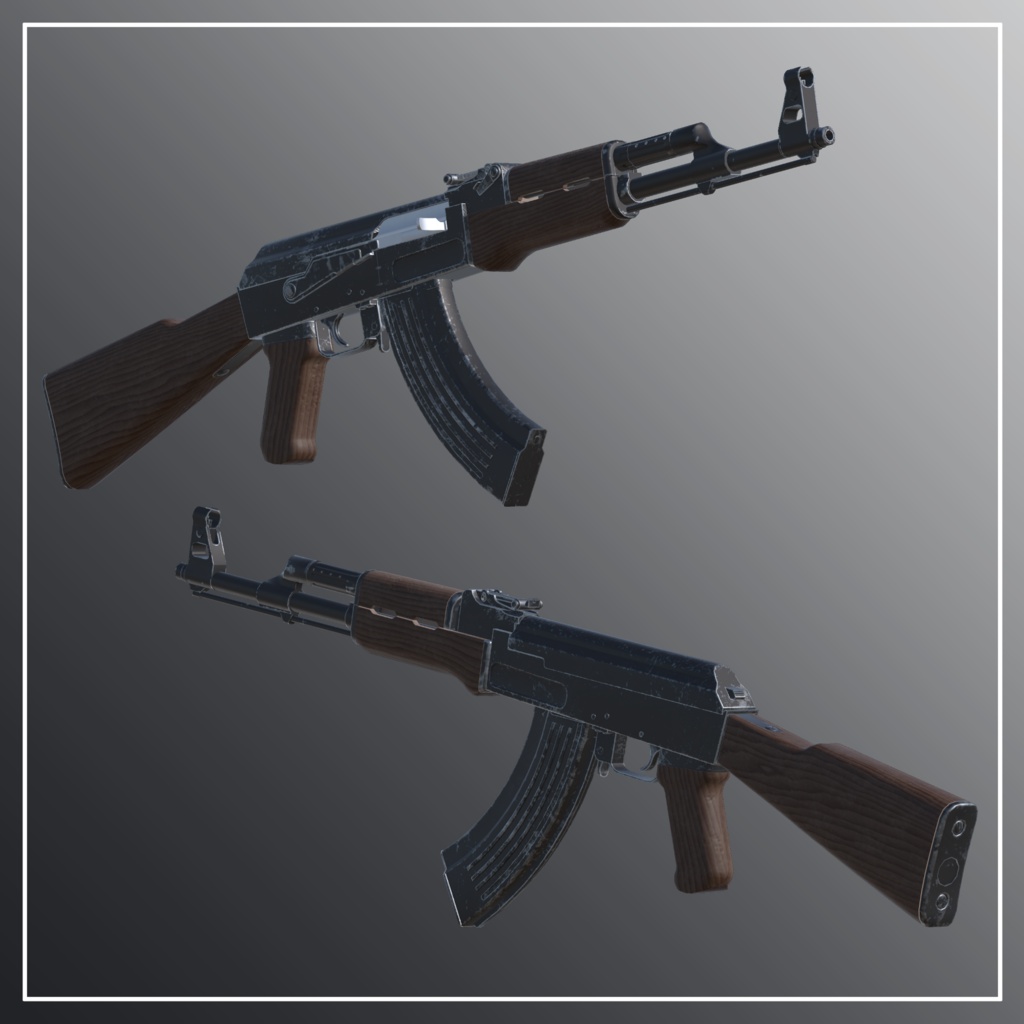 AK-47 7.62×39 アサルトライフル 【VRC想定3Dモデル】