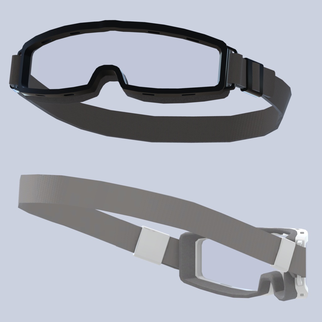 シンプルなシューティングゴーグル Simple shooting goggles VRC想定3Dモデル