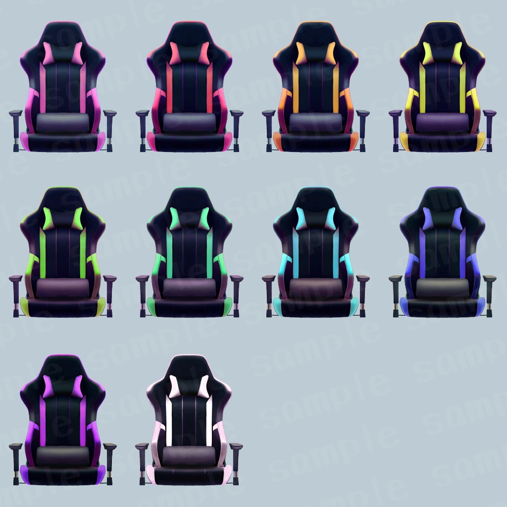 イラスト素材/ゲーミングチェア(10色)