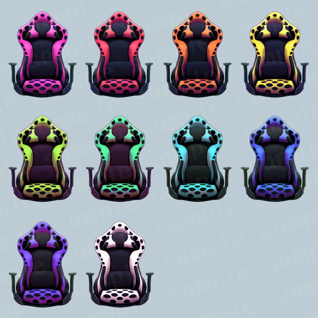 イラスト素材/ゲーミングチェア(10色)