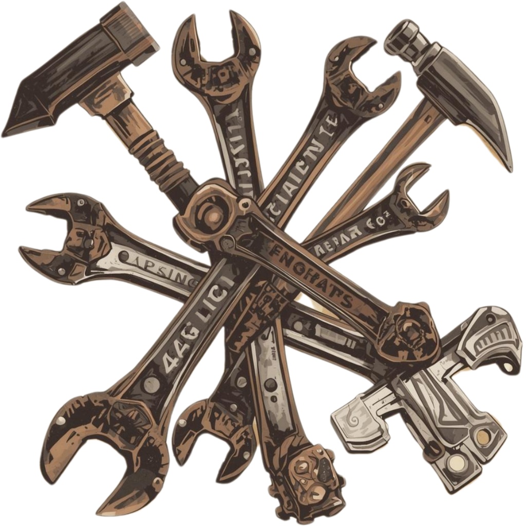 ブルーワーカー・ヴィンテージクリップアート15点セット