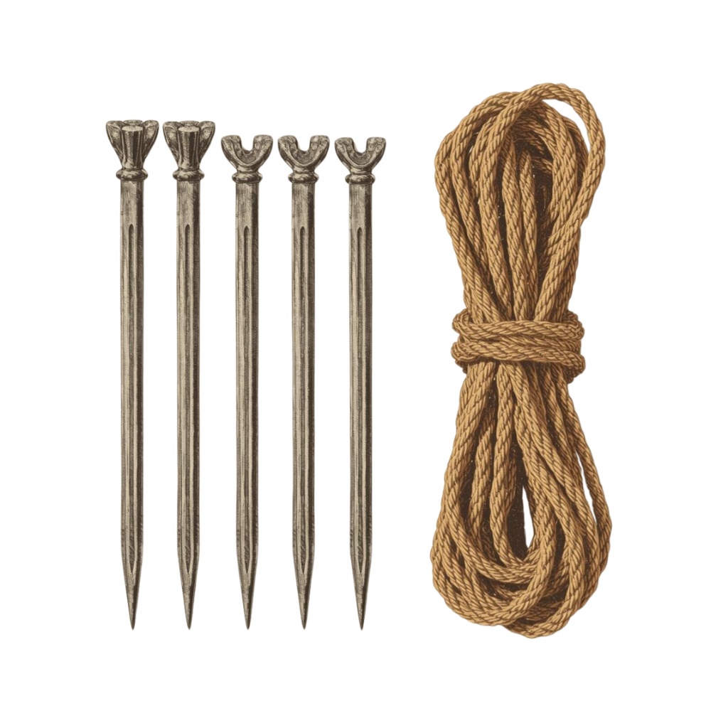 1920年代風、ヴィンテージキャンプ用品 クリップアート21点