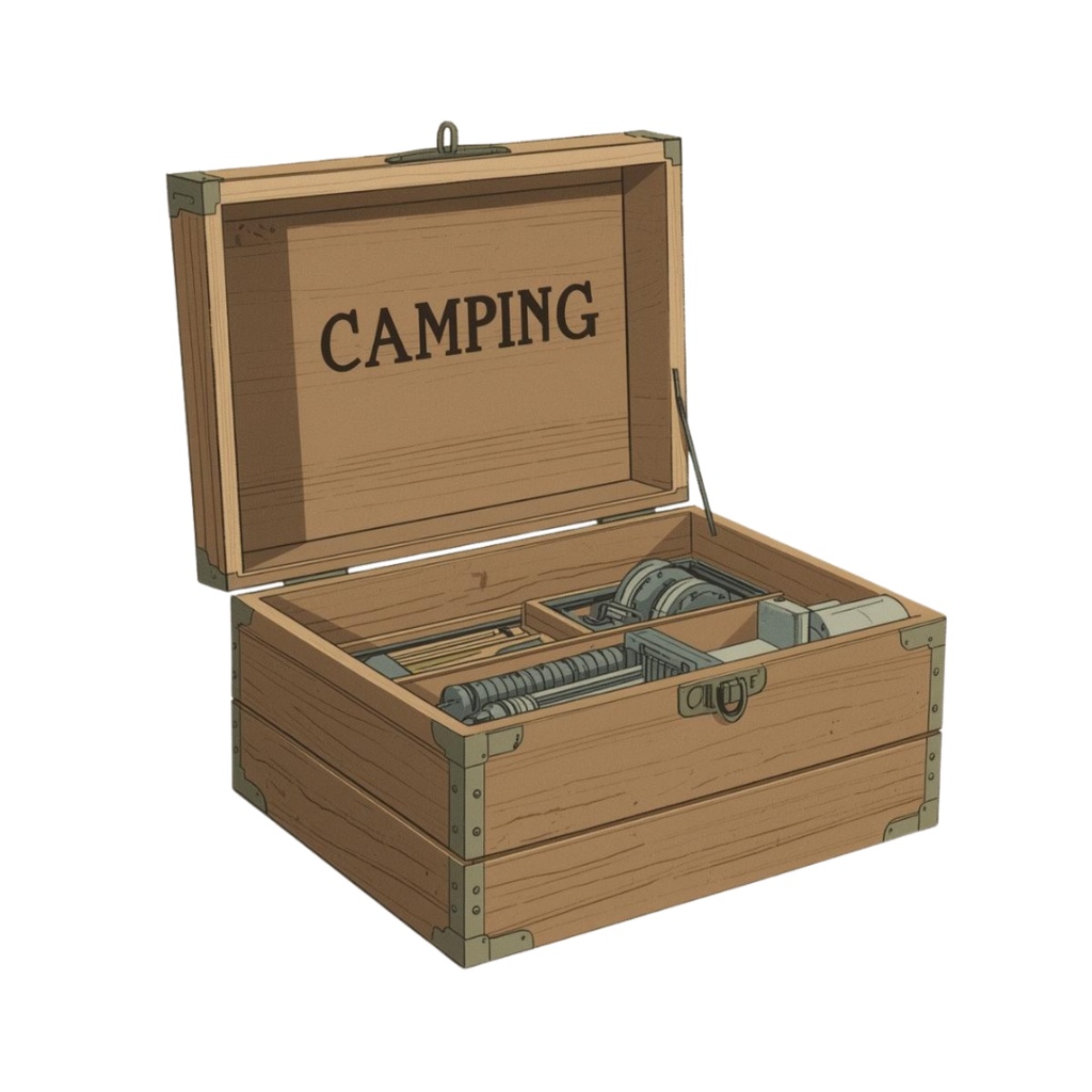 1920年代風、ヴィンテージキャンプ用品 クリップアート21点