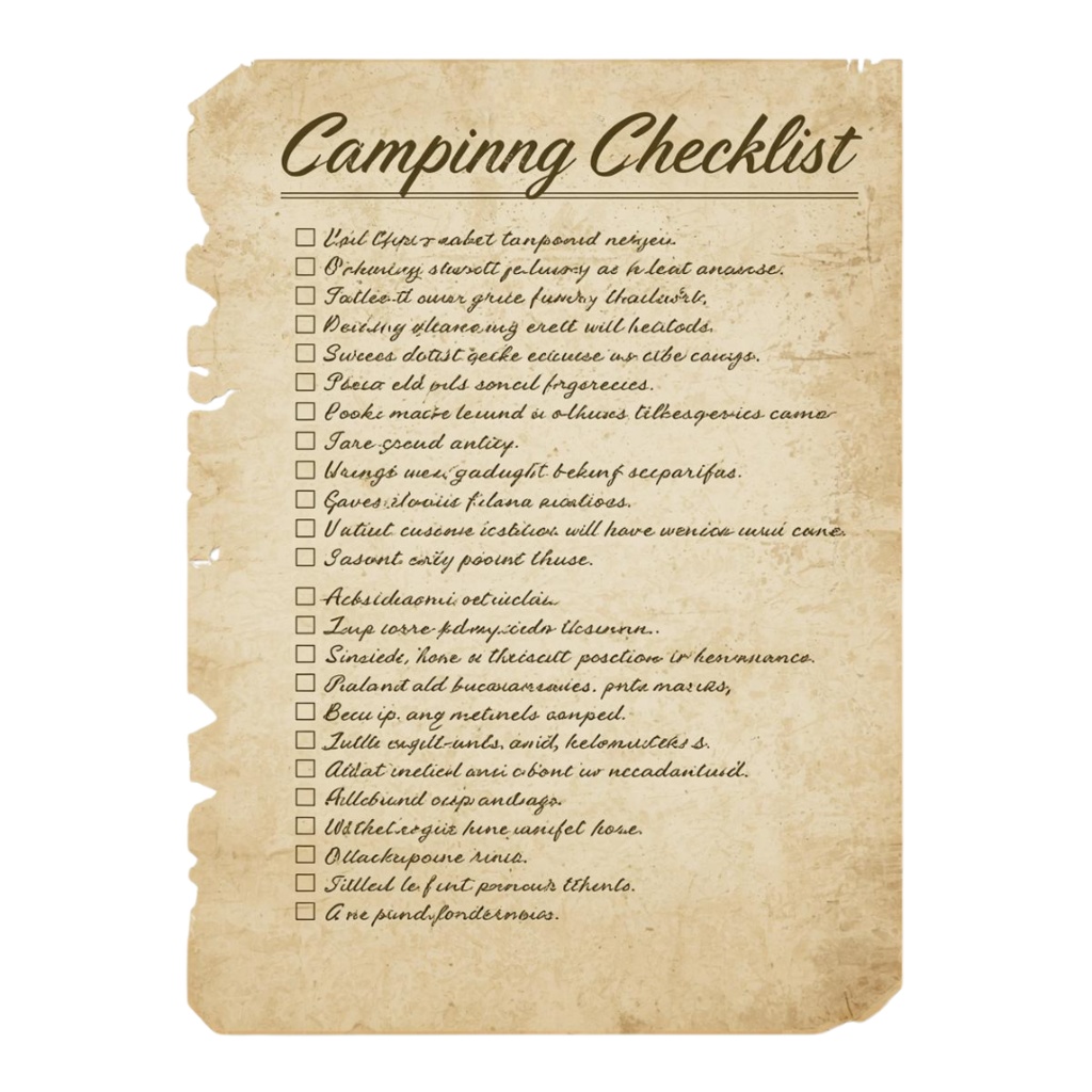 1920年代風、ヴィンテージキャンプ用品 クリップアート21点