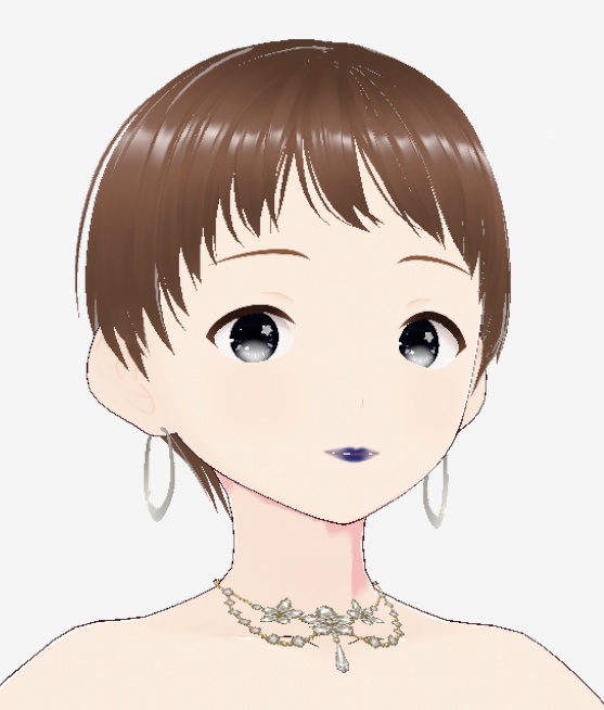 Silver Hoop Earrings 【VRoid】