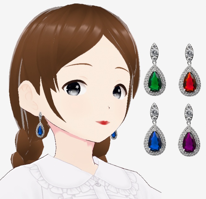 Gemstone Earrings 【VRoid】