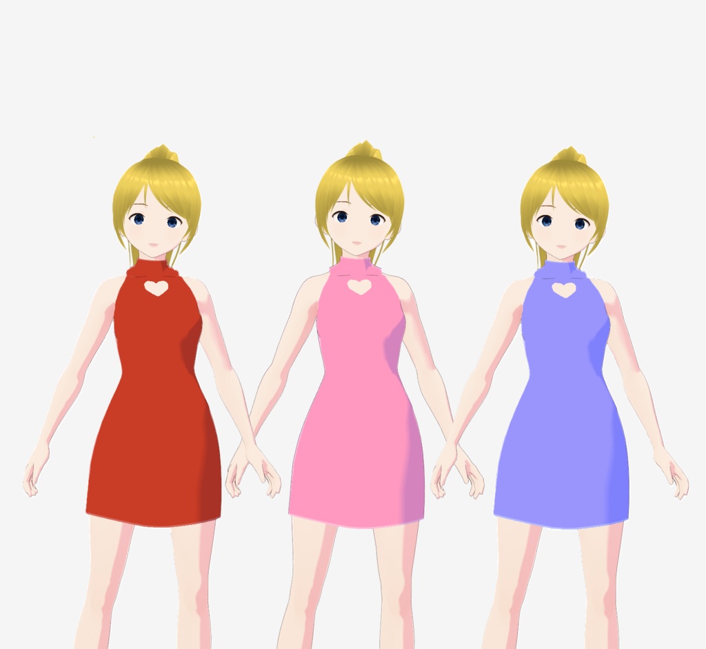Sleeveless Heart Cutout Dress【VRoid】