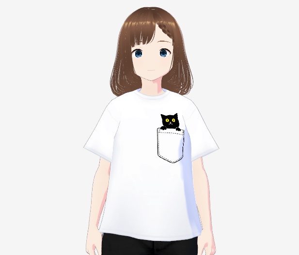 Pocket Cat T Shirt【VRoid】