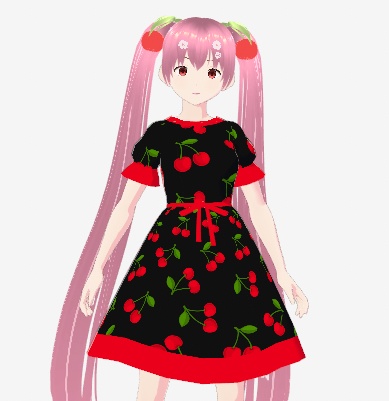 Cherry Pattern Dress【VRoid】