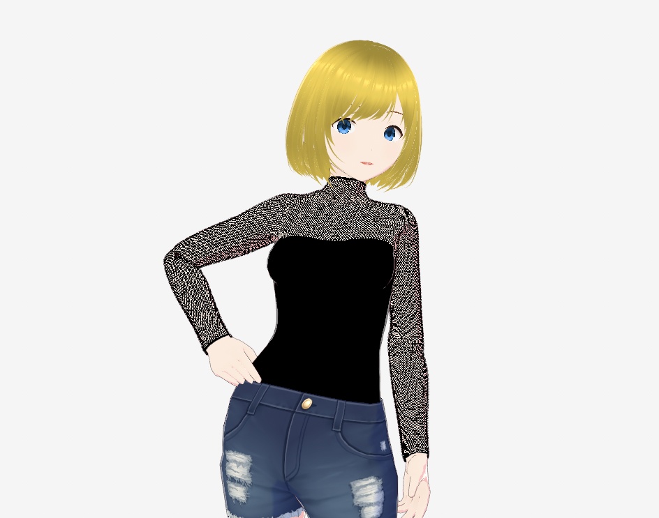 Mesh Long Sleeve Top【VRoid】