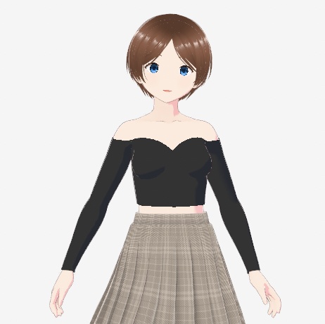 Shoulderless Crop Top 【VRoid】