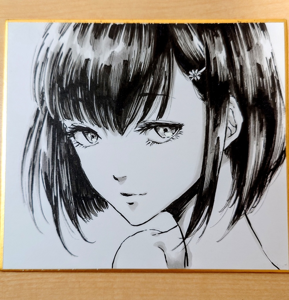 オリジナルイラスト 手描き 女の子 筆ペン コピック アナログ