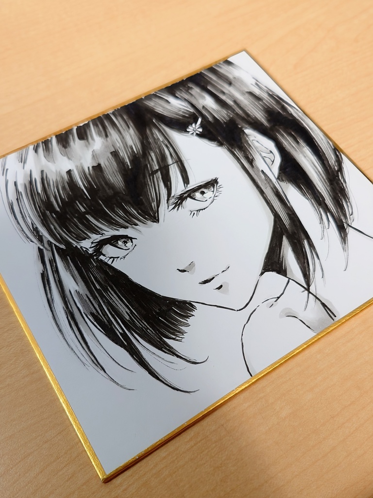 オリジナルイラスト 手描き 女の子 筆ペン コピック アナログ