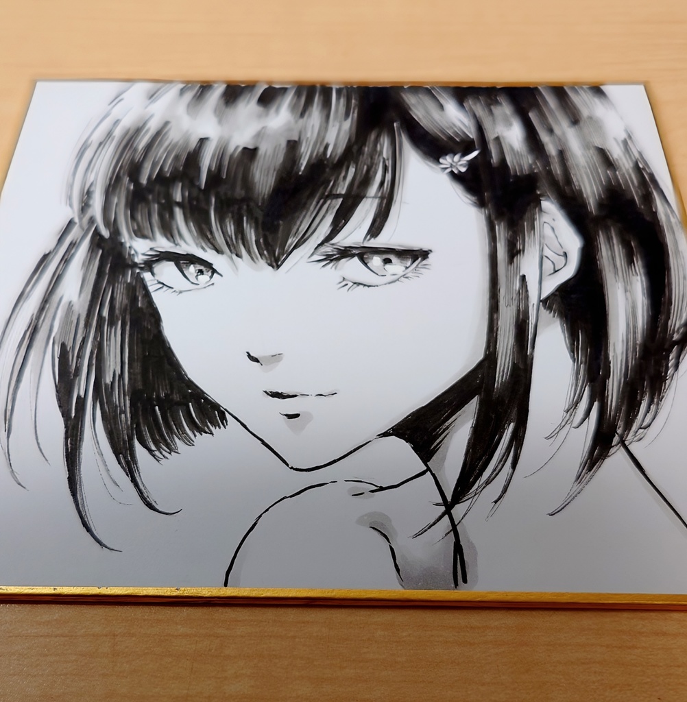 オリジナルイラスト 手描き 女の子 筆ペン コピック アナログ