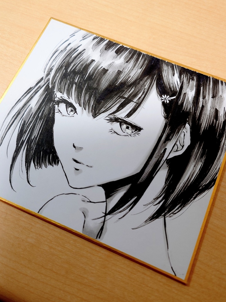 オリジナルイラスト 手描き 女の子 筆ペン コピック アナログ