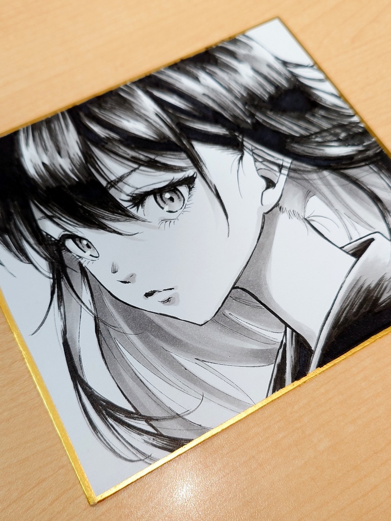 オリジナルイラスト ロングヘアの女の子 手描き アナログ