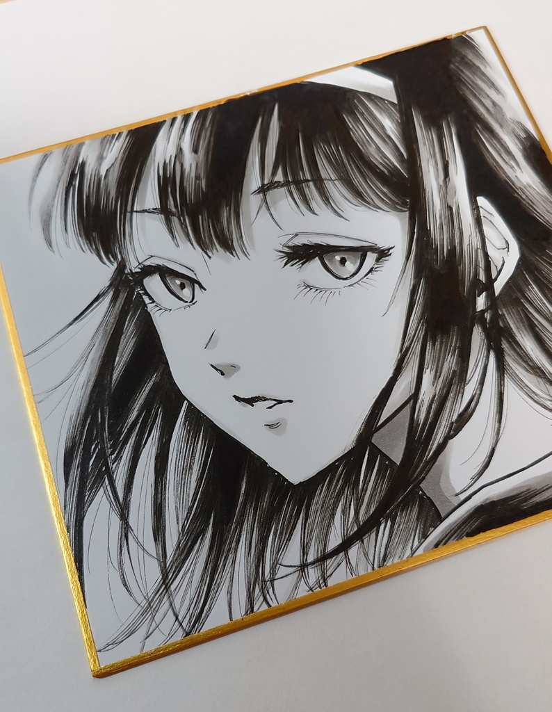 オリジナルイラスト アンニュイな女の子 アナログ 手描き