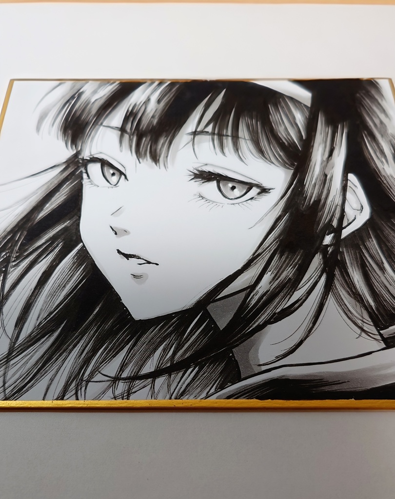 オリジナルイラスト アンニュイな女の子 アナログ 手描き