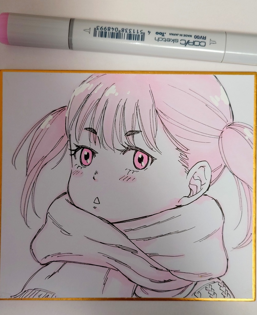 オリジナルイラスト 小色紙