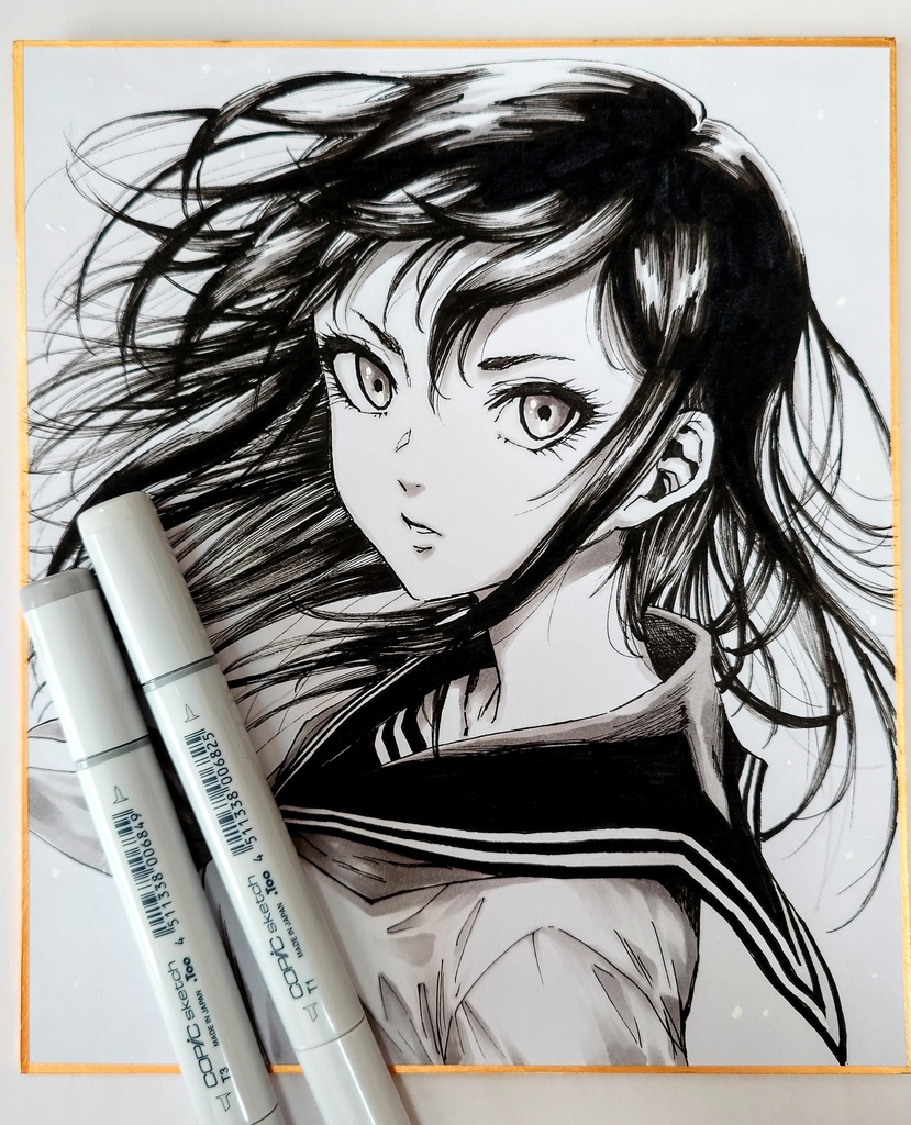 オリジナルイラスト 中色紙