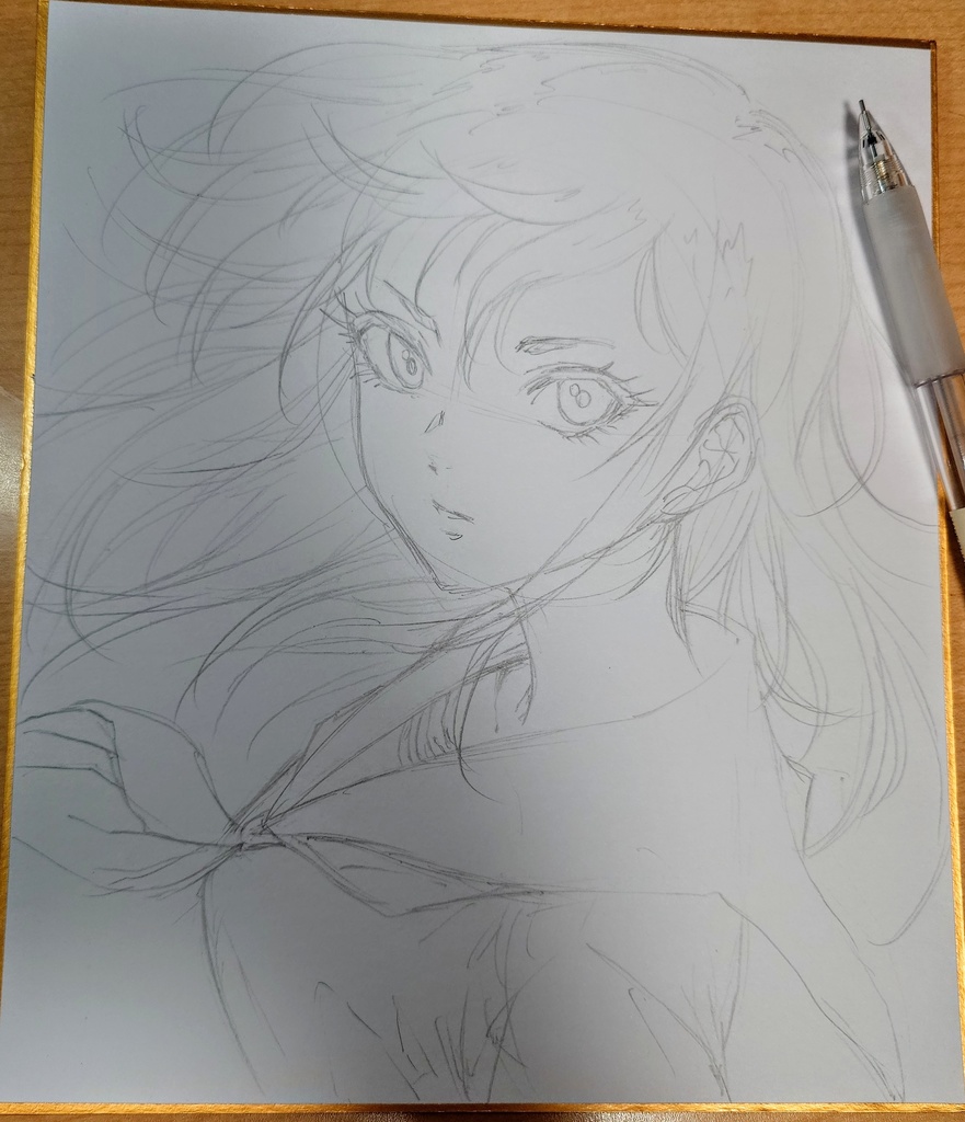 オリジナルイラスト 中色紙