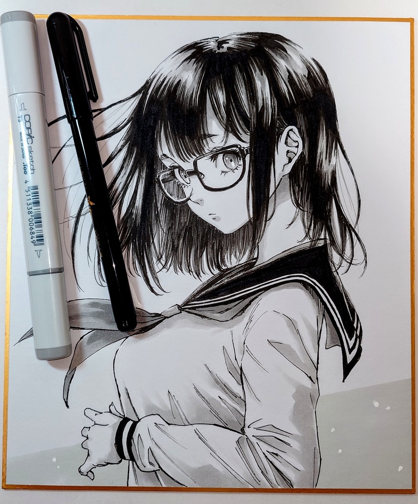 オリジナルイラスト 中色紙