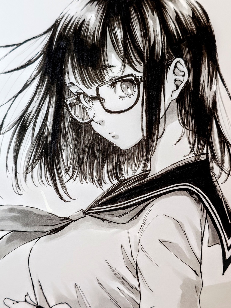 オリジナルイラスト 中色紙