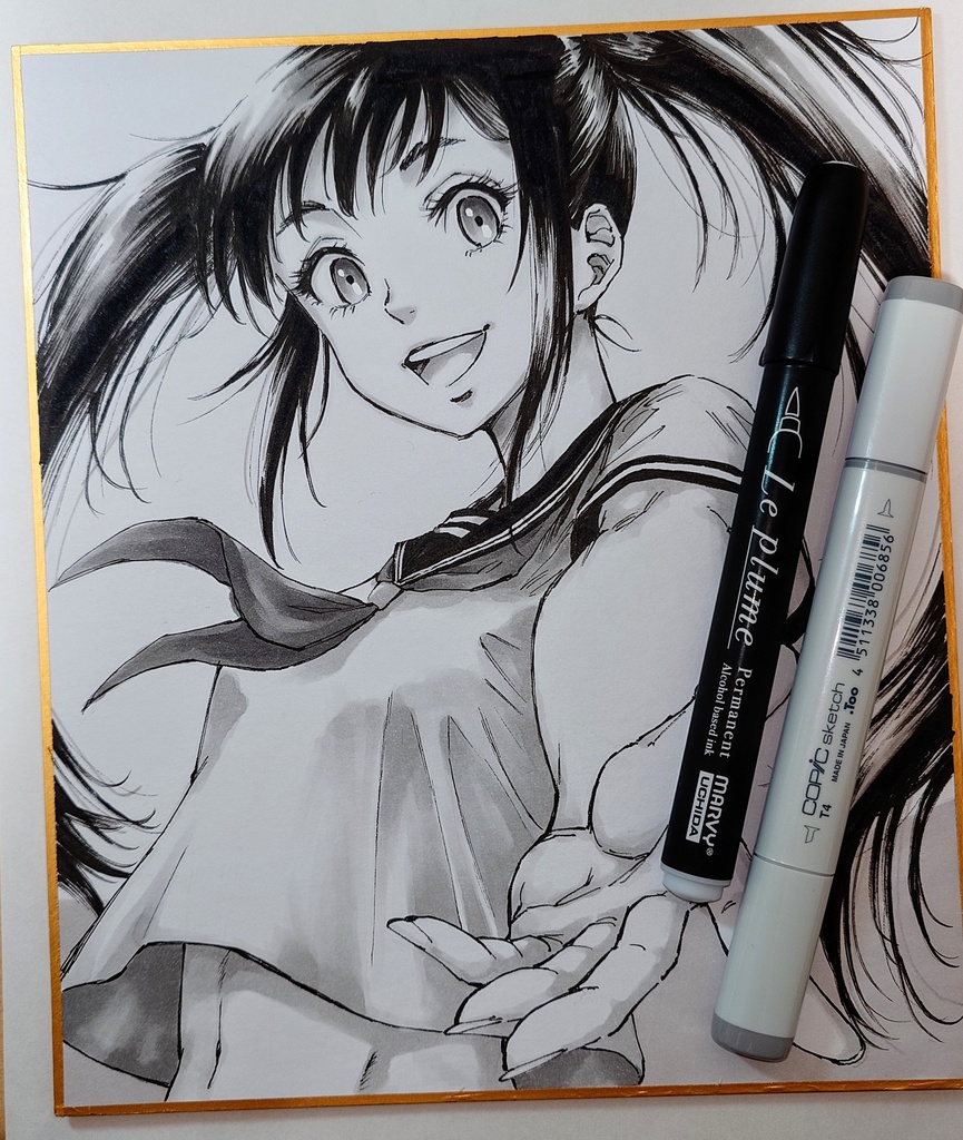 オリジナルイラスト 中色紙