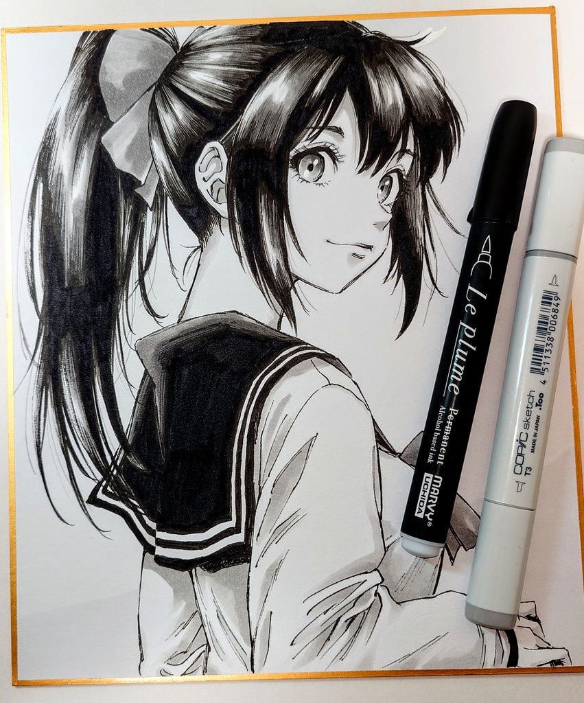オリジナルイラスト 中色紙