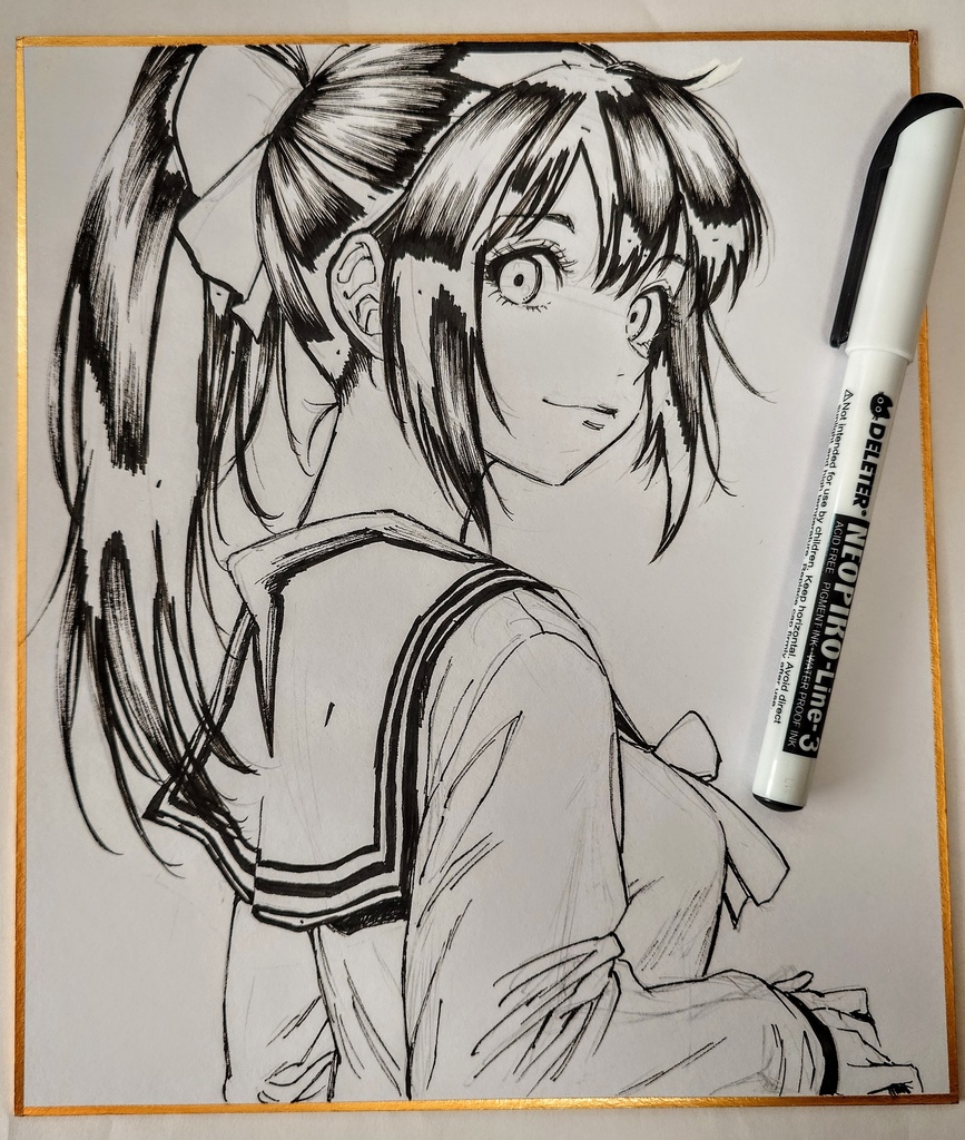 オリジナルイラスト 中色紙