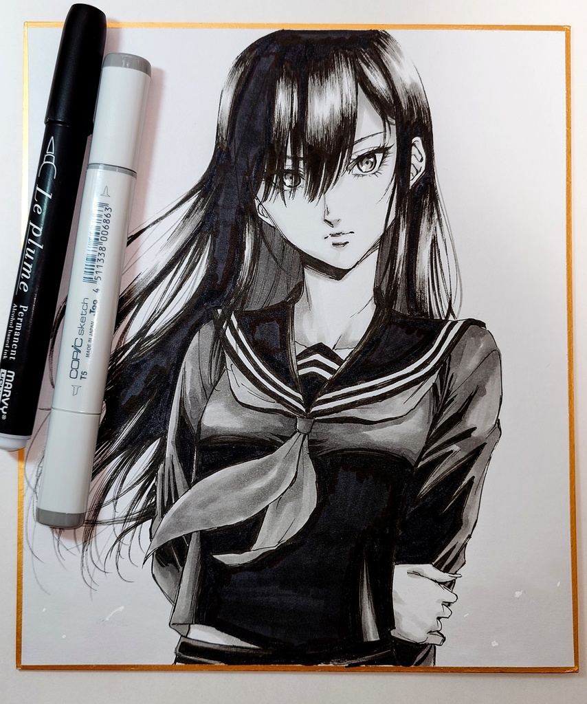 オリジナルイラスト 中色紙