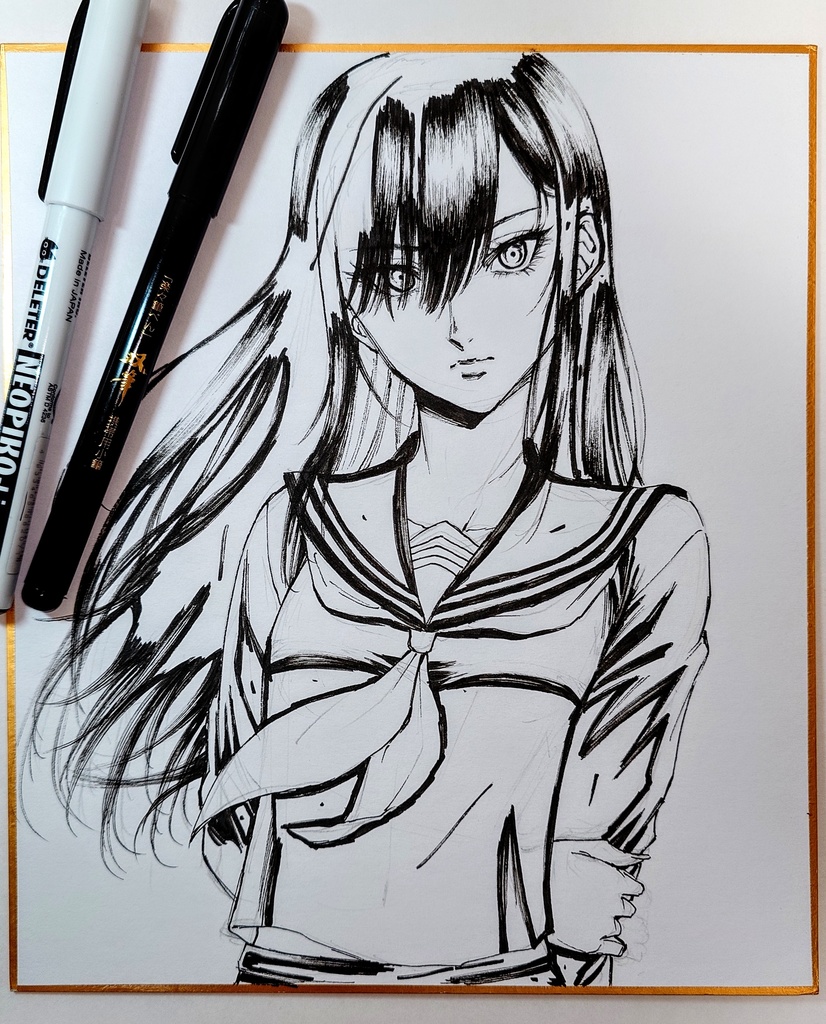 オリジナルイラスト 中色紙