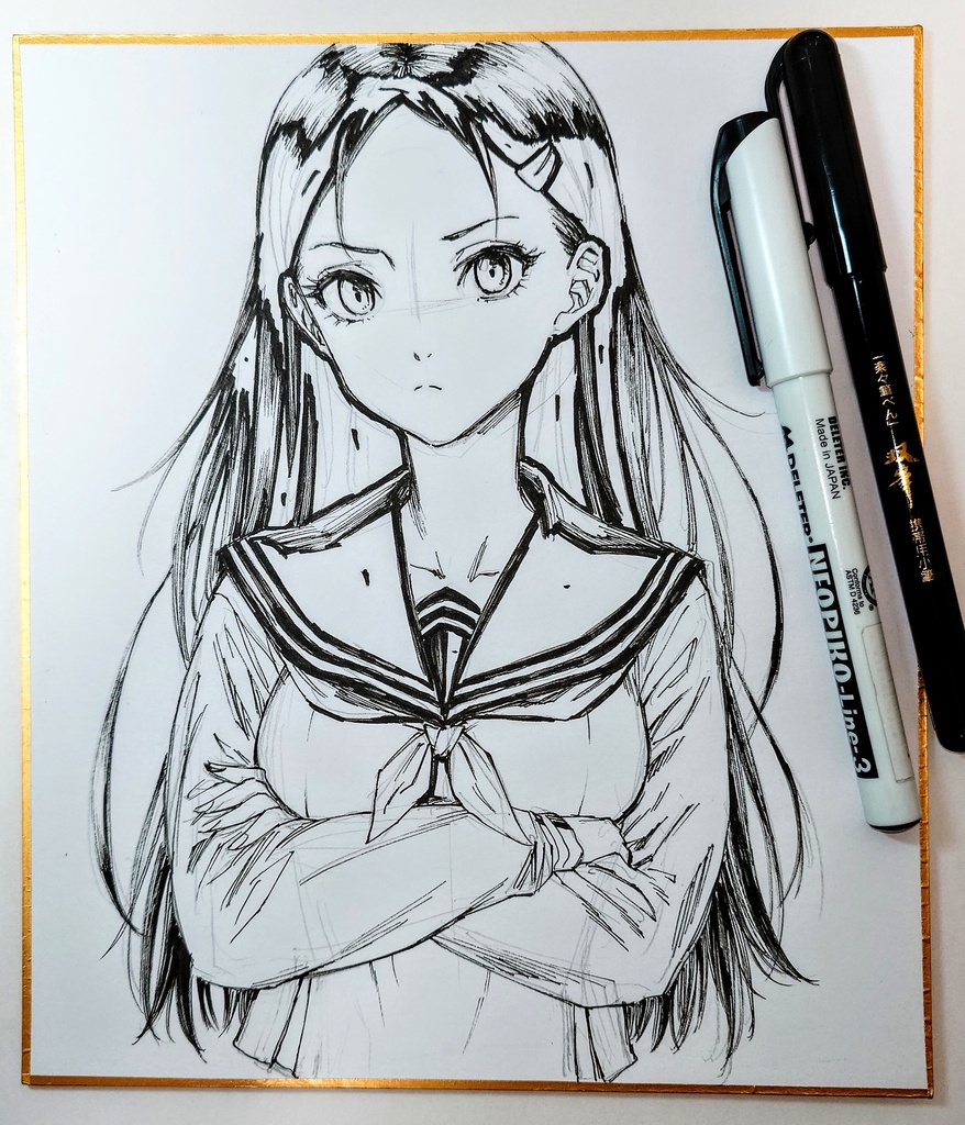 オリジナルイラスト 中色紙