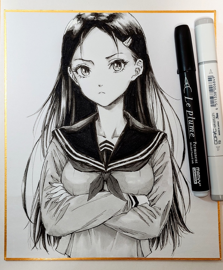 オリジナルイラスト 中色紙